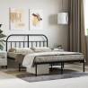 Metal Bed Frame with Headboard Black 135x190 cm Double Colour black Size 135 x 190 cm Model with headboard 