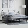 Metal Bed Frame with Headboard Black - 135x190 cm Double