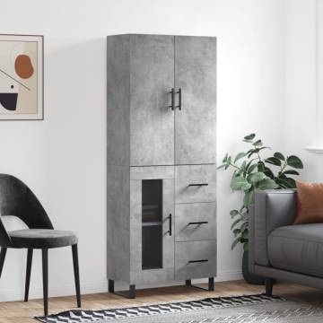 Stylish Highboard Concrete Grey - 69.5x34x180 cm | HipoMarket