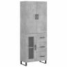 Stylish Highboard Concrete Grey - 69.5x34x180 cm | HipoMarket