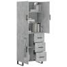 Stylish Highboard Concrete Grey - 69.5x34x180 cm | HipoMarket