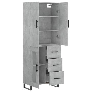 Stylish Highboard Concrete Grey - 69.5x34x180 cm | HipoMarket