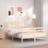 Bed Frame with Headboard 140x200 cm Solid Wood Colour natural Size 140 x 200 cm 