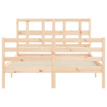 Solid Wood Bed Frame with Headboard 140x200 cm - Hipomarket