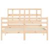 Solid Wood Bed Frame with Headboard 140x200 cm - Hipomarket