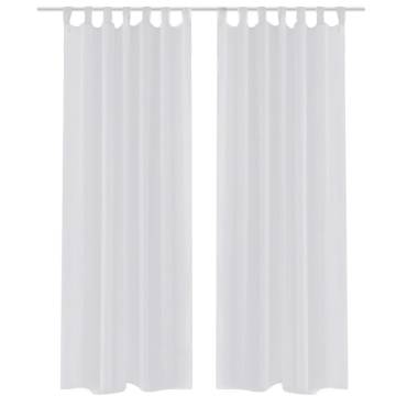 White Sheer Curtain 140x175 cm - 2 Pcs | HipoMarket