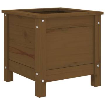 Garden Planter Honey Brown 40x40x39 cm Solid Pine Wood