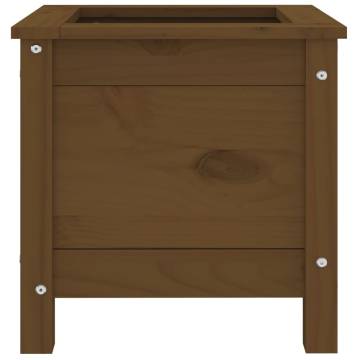 Garden Planter Honey Brown 40x40x39 cm Solid Pine Wood