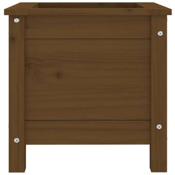 Garden Planter Honey Brown 40x40x39 cm Solid Pine Wood