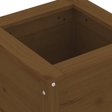 Garden Planter Honey Brown 40x40x39 cm Solid Pine Wood