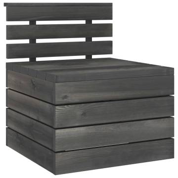 6 Piece Garden Pallet Lounge Set - Solid Pinewood Dark Grey