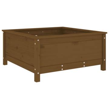 Garden Planter Honey Brown - Solid Pine 82.5x82.5x39 cm