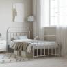 Metal Bed Frame with Headboard and Footboard White 100x200 cm Colour white Size 100 x 200 cm Model with headboard & footboard 