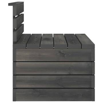 6 Piece Garden Pallet Lounge Set - Solid Pinewood Dark Grey