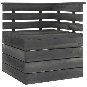 6 Piece Garden Pallet Lounge Set - Solid Pinewood Dark Grey