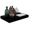 High Gloss Black Floating Wall Shelves - 4 pcs Set