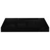 High Gloss Black Floating Wall Shelves - 4 pcs Set