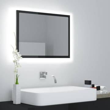 LED Bathroom Mirror High Gloss Grey - 60x8.5x37 cm | HipoMarket