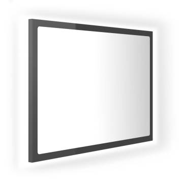 LED Bathroom Mirror High Gloss Grey - 60x8.5x37 cm | HipoMarket