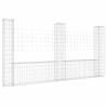 U-Shape Gabion Basket with 3 Posts - 260x20x150 cm