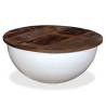 Coffee Table Solid Reclaimed Wood White Bowl Shape Colour white Size 60 x 27 cm Quantity in Package 1 