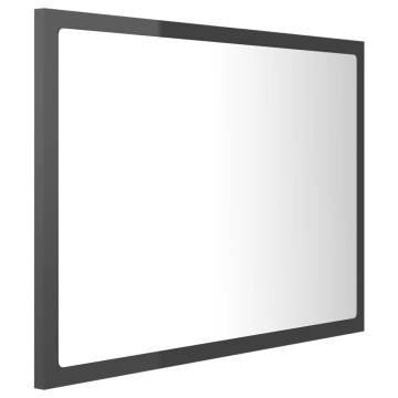 LED Bathroom Mirror High Gloss Grey - 60x8.5x37 cm | HipoMarket