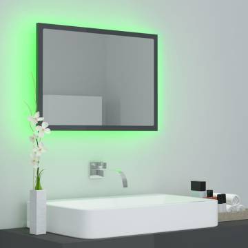 LED Bathroom Mirror High Gloss Grey - 60x8.5x37 cm | HipoMarket