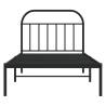 Metal Bed Frame with Headboard Black 100x190 cm | Hipo Market