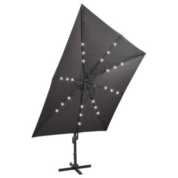 Cantilever Umbrella with LED Lights - 300 cm Anthracite