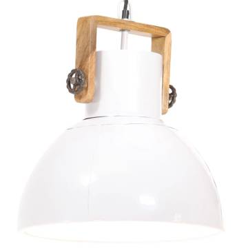 Industrial Hanging Lamp 25W E27 - White Round 40cm