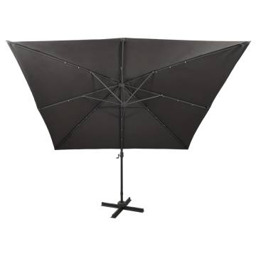 Cantilever Umbrella with LED Lights - 300 cm Anthracite