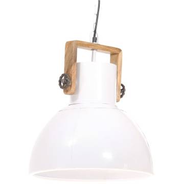 Industrial Hanging Lamp 25W E27 - White Round 40cm