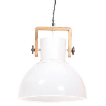 Industrial Hanging Lamp 25W E27 - White Round 40cm