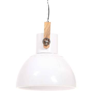 Industrial Hanging Lamp 25W E27 - White Round 40cm