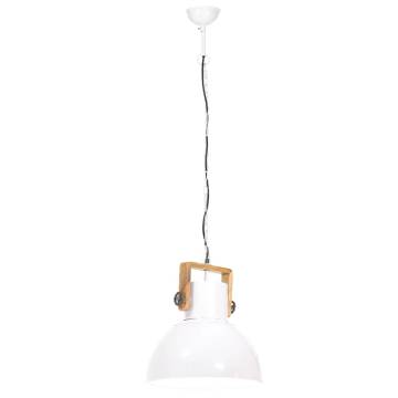 Industrial Hanging Lamp 25W E27 - White Round 40cm