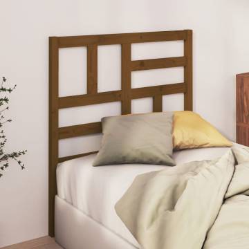 Stylish Honey Brown Solid Wood Bed Headboard - 106x4x104 cm