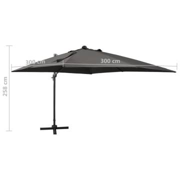 Cantilever Umbrella with LED Lights - 300 cm Anthracite