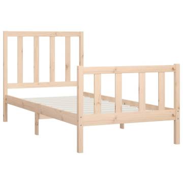 Solid Wood Bed Frame 90x200 cm - Timeless & Sturdy Design