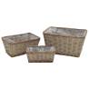 Raised Bed 3 pcs Wicker with PE Lining - Hipomarket UK