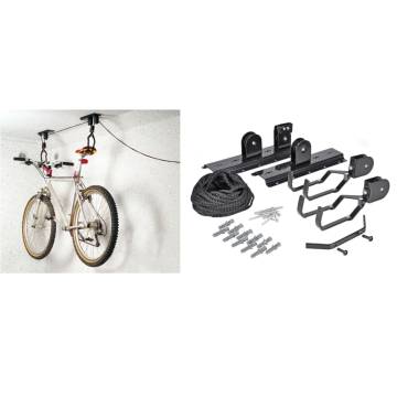 HI Bike Lift Metal Black - Space-Saving Ceiling Storage