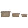 Raised Bed 3 pcs Wicker with PE Lining - Hipomarket UK