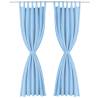 Turquoise Micro-Satin Curtains 140x245 cm - 2 pcs with Loops