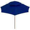 Double Decker Parasol with Wooden Pole Blue 270 cm - HipoMarket