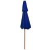 Double Decker Parasol with Wooden Pole Blue 270 cm - HipoMarket