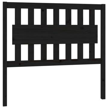 Black Solid Wood Pine Bed Headboard | 105.5x4x100 cm