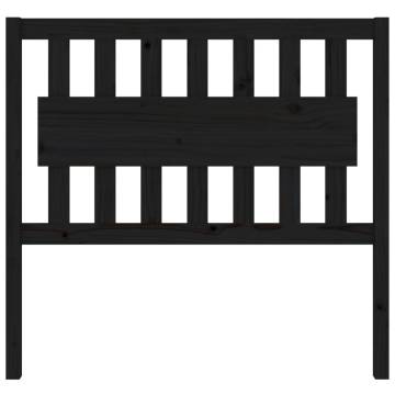 Black Solid Wood Pine Bed Headboard | 105.5x4x100 cm