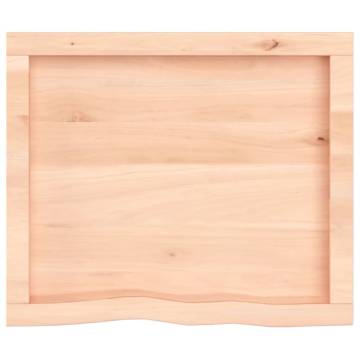 Wall Shelf 60x50 cm - Untreated Solid Oak Wood