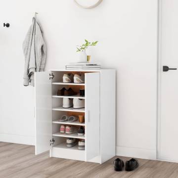 Shoe Cabinet White 60x35x92 cm | Durable Engineered Wood