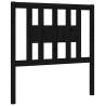 Stylish Black Solid Pine Bed Headboard - 81x4x100 cm