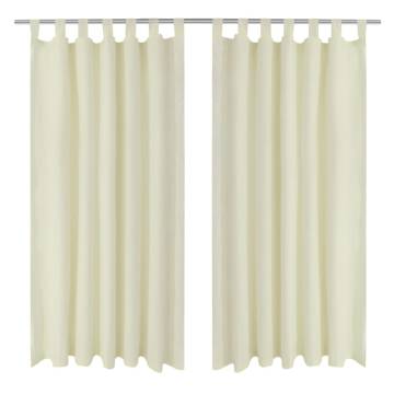 2 pcs Cream Micro-Satin Curtains - 140 x 175 cm | HiPoMarket